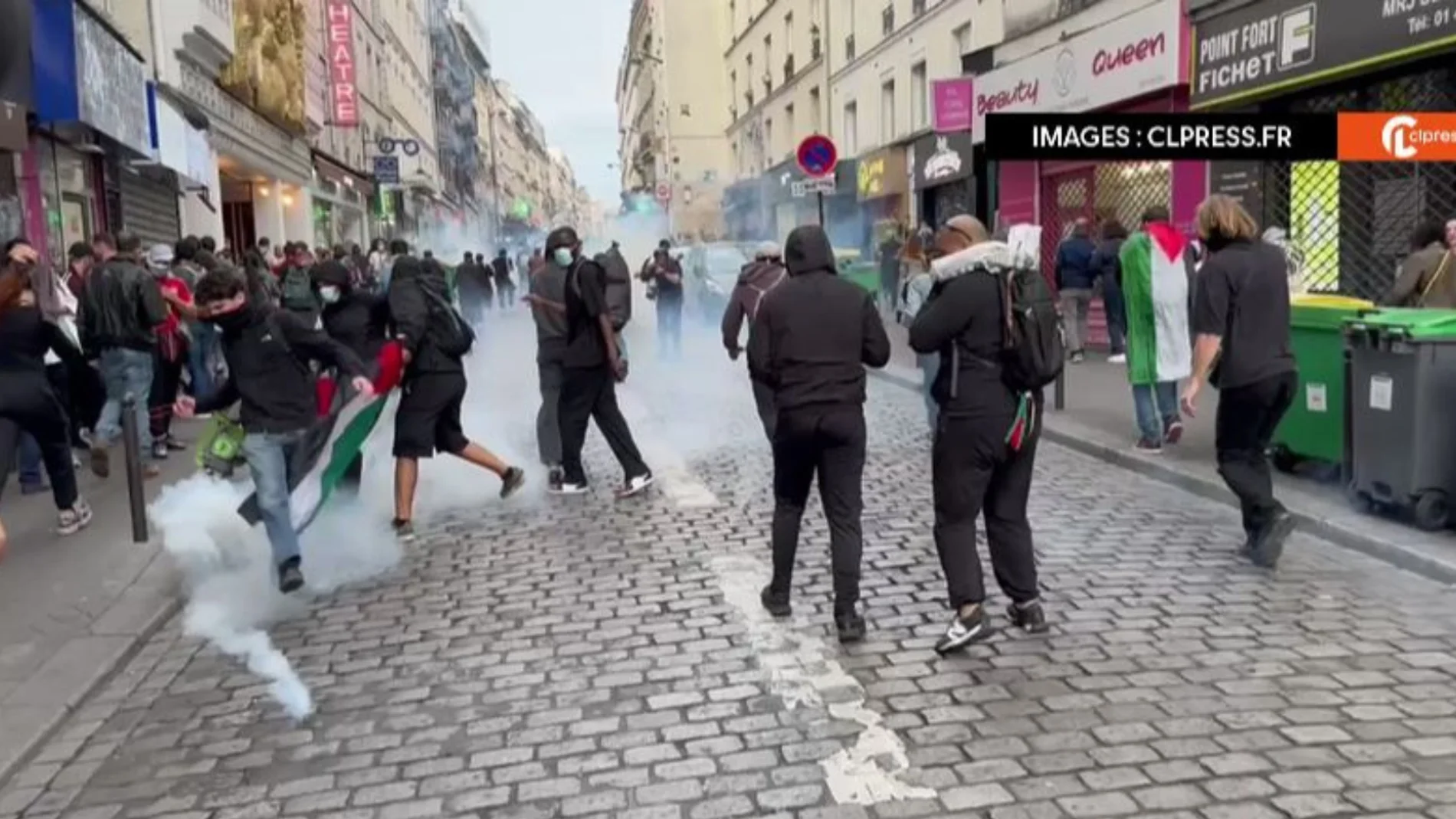 Manifestación pro palestina es dispersada con granadas de gas lacrimógeno en Francia