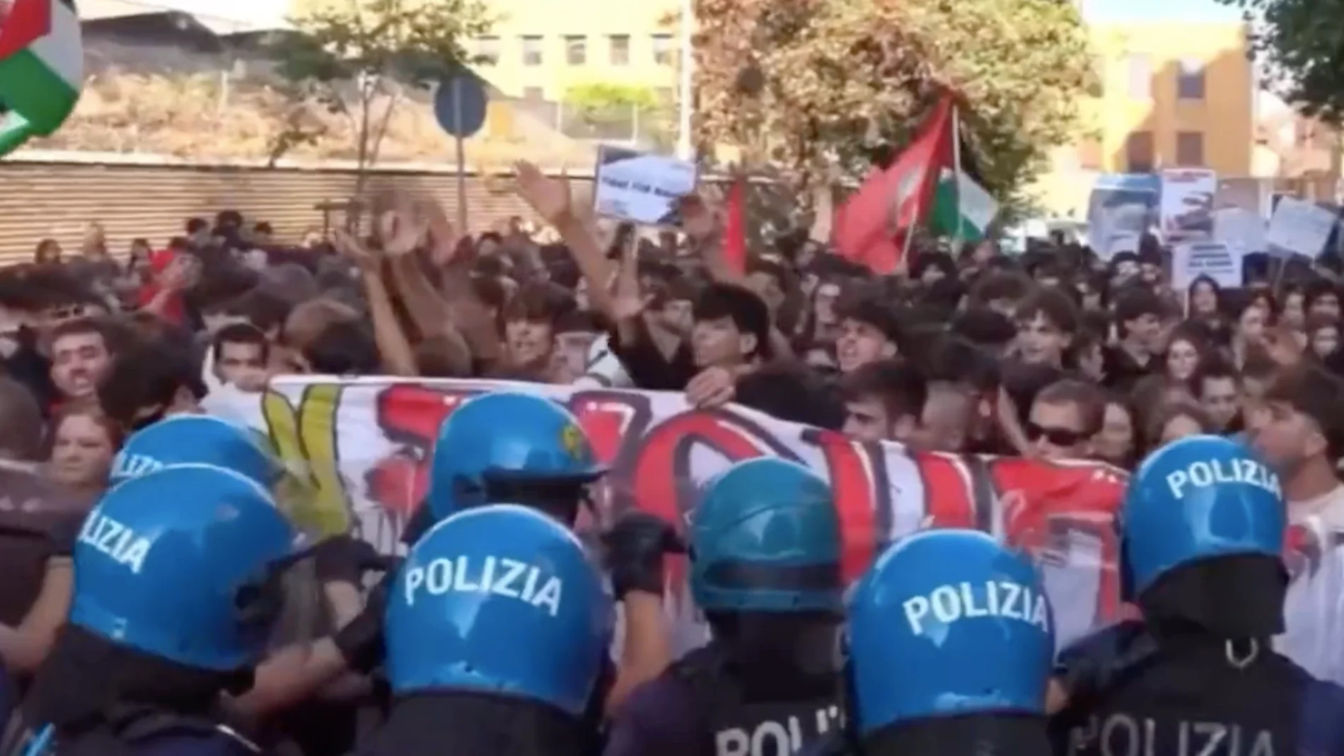 Violenta manifestación en Roma en apoyo a Hamás