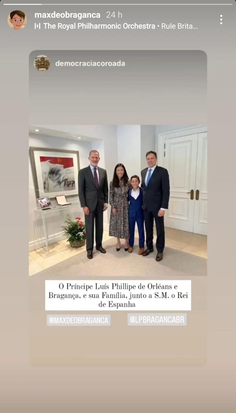 El Rey Felipe VI junto a Luis Felipe de Orleans y su familia