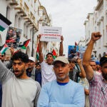 Miles protestan en Rabat contra la normalización con Israel y en apoyo al pueblo palestino
