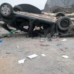 Accidente en la carretera del camping de La Antilla 