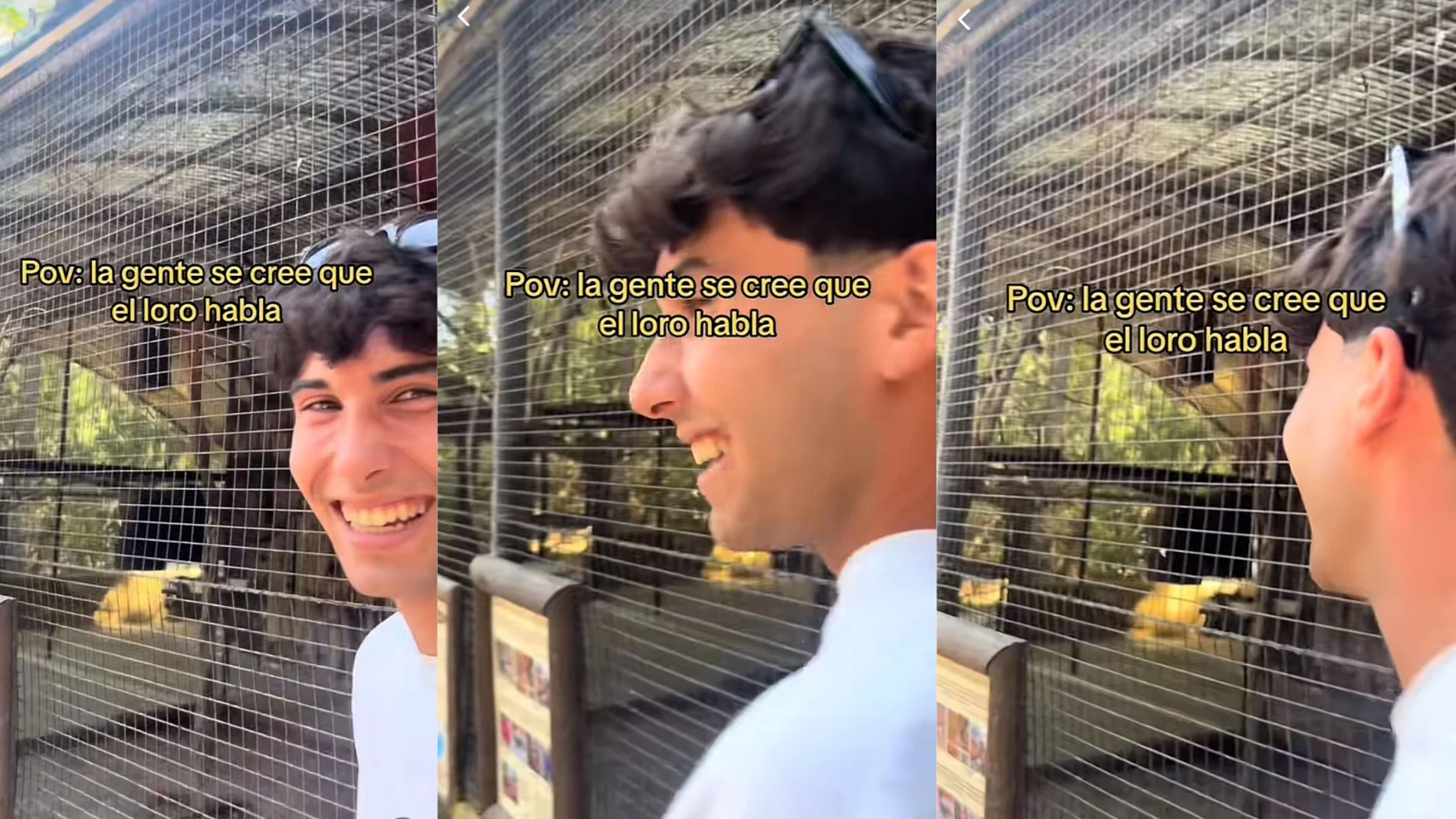 Un joven engaña a todos en un zoológico al hacerse pasar por un loro