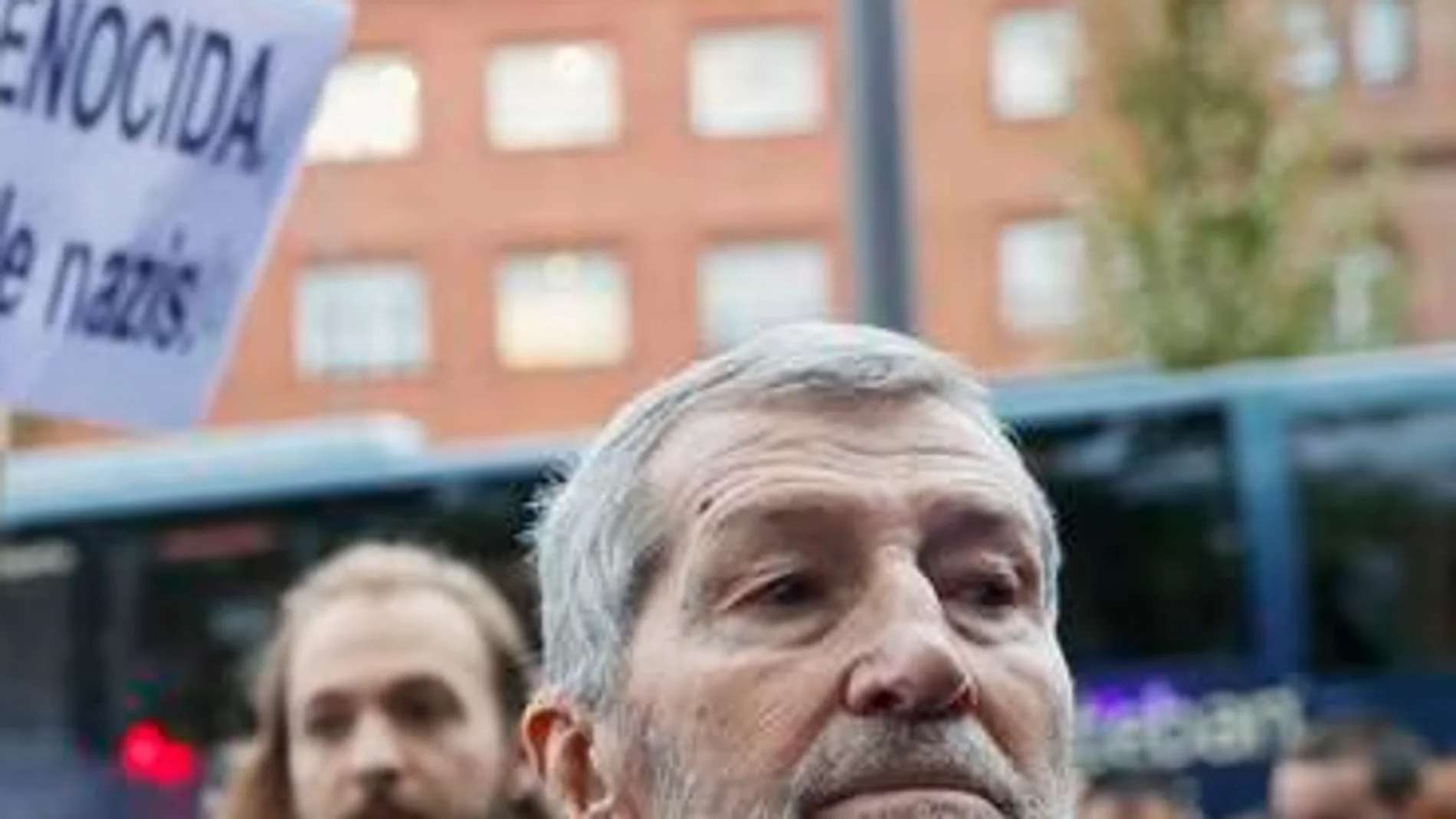 Julio Rodríguez en la protesta contra Israel