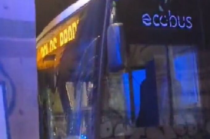 Autobús siniestrado en Málaga