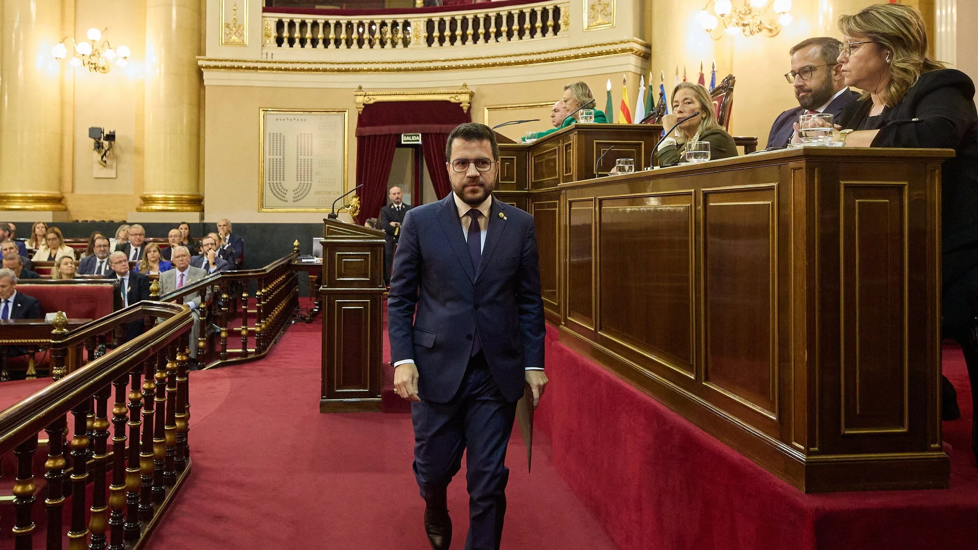 El presidente de la Generalitat, Pere Aragonès, en el Parlament