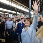 La candidata Patricia Bullrich, de Juntos por el Cambio (centroderecha), vota en las elecciones generales