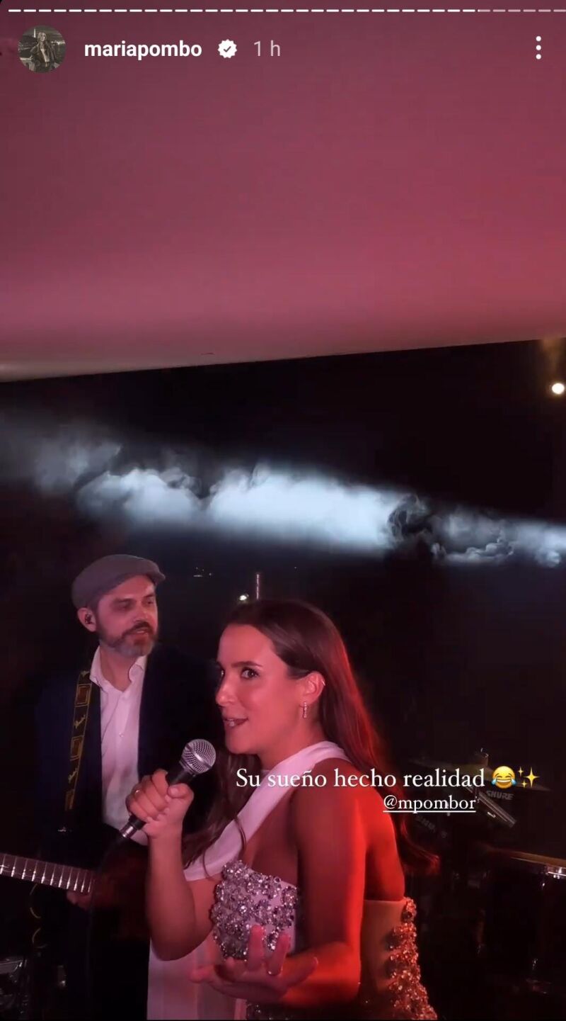 Marta Pombo cantando Mamma Mia en su boda.