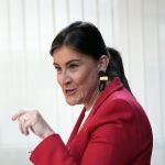 La secretaria de Organización del PSOE en Castilla y León, Ana Sánchez, atiende a la prensa