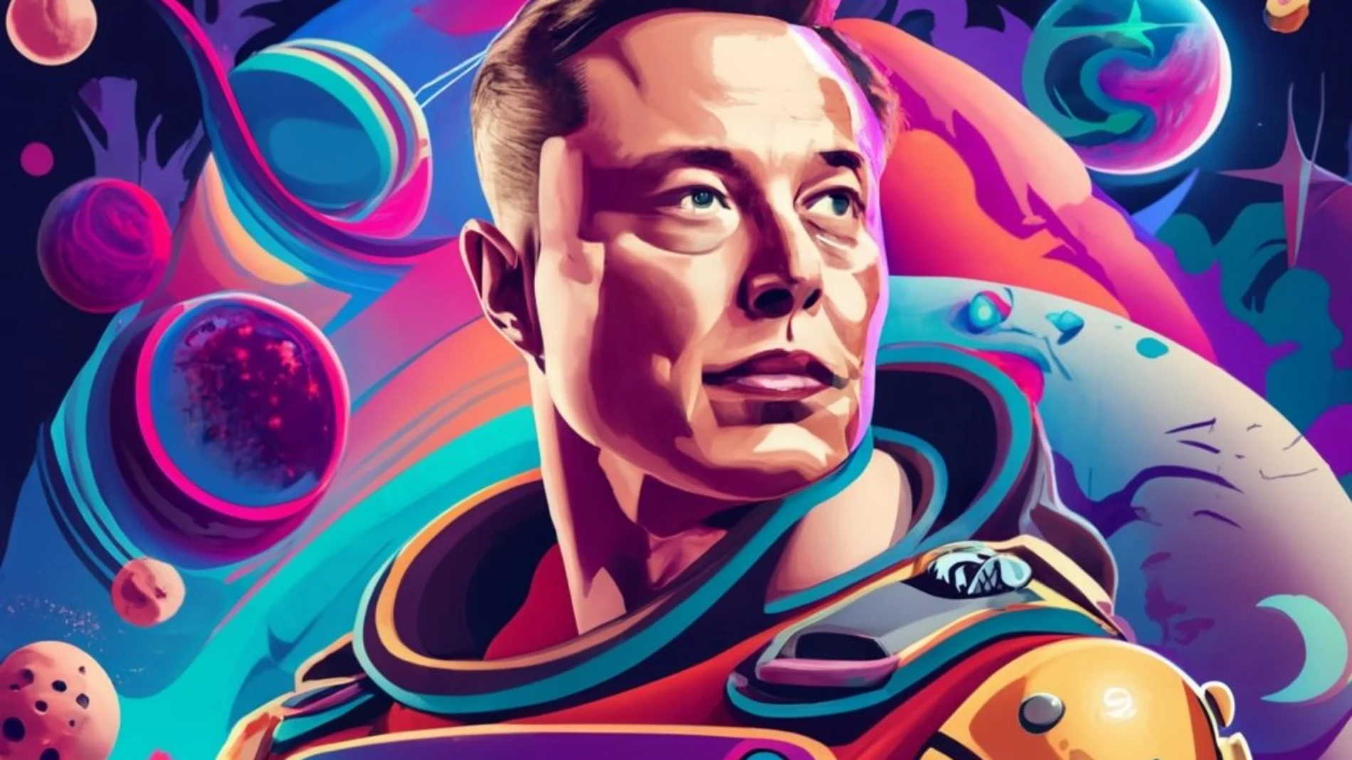 Imagen generada por IA de Elon Musk como explorador espacial