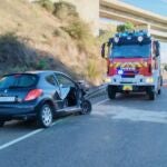 Imagen de uno de los vehículos implicados en el accidente en La Hiniesta (Zamora)