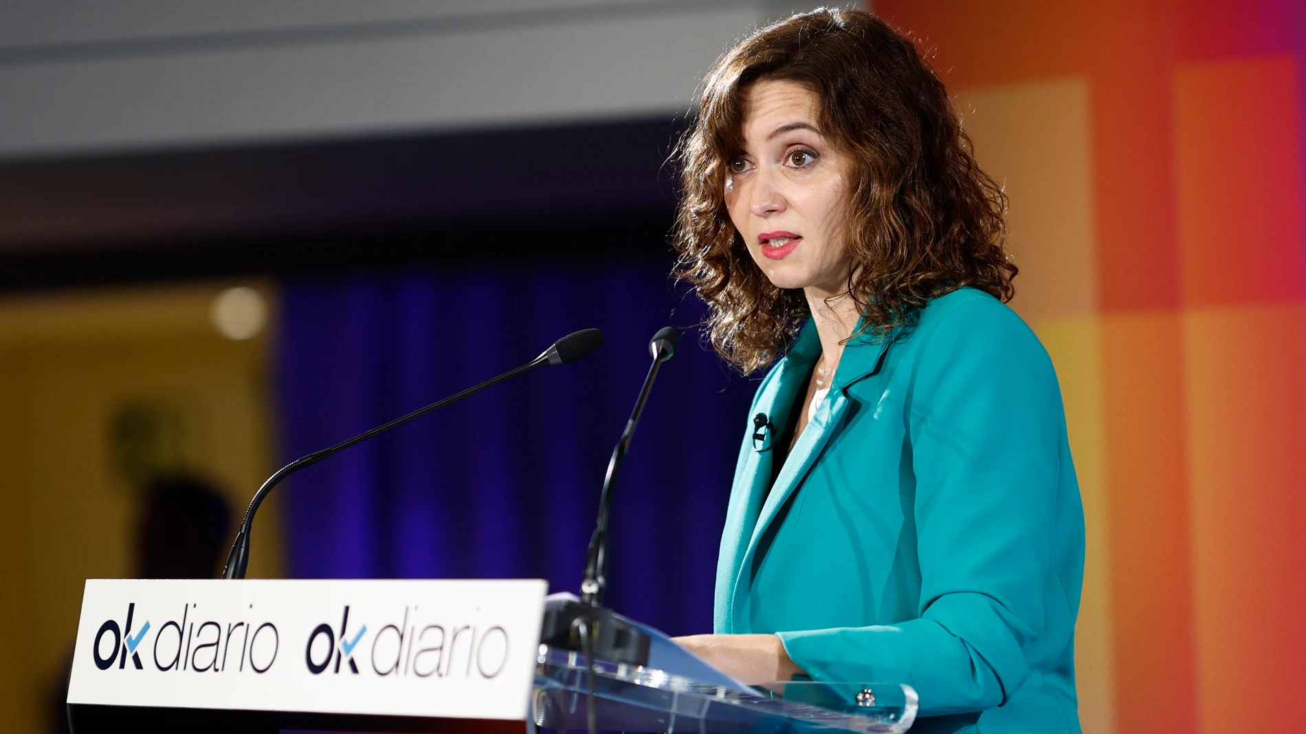 La presidenta de la Comunidad de Madrid, Isabel Díaz Ayuso, inaugura el II Foro Económico OKlíderes