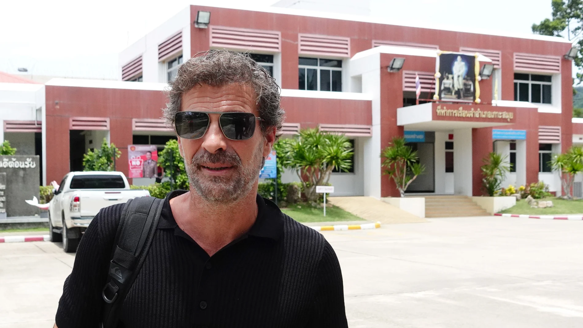 Spanish actor Rodolfo Sancho, father of Spanish chef Daniel Sancho Bronchalo, leaves after visiting his detained son at a prison in Koh Samui island, southern Thailand