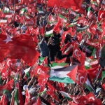 Turkish President Erdogan attends a pro-Palestinian rally in Istanbul