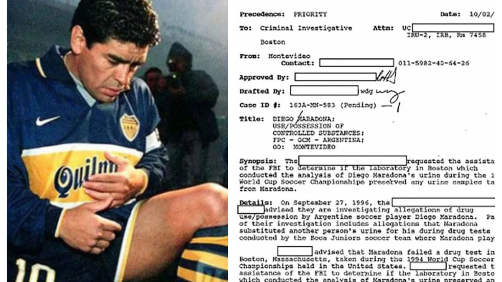 Los documentos desclasificados del FBI sobre Maradona y por qué lo investigaron en 1996
