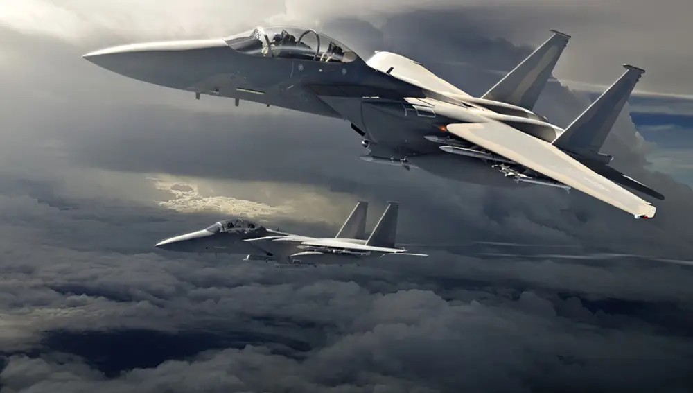 Dos cazas F-15EX 