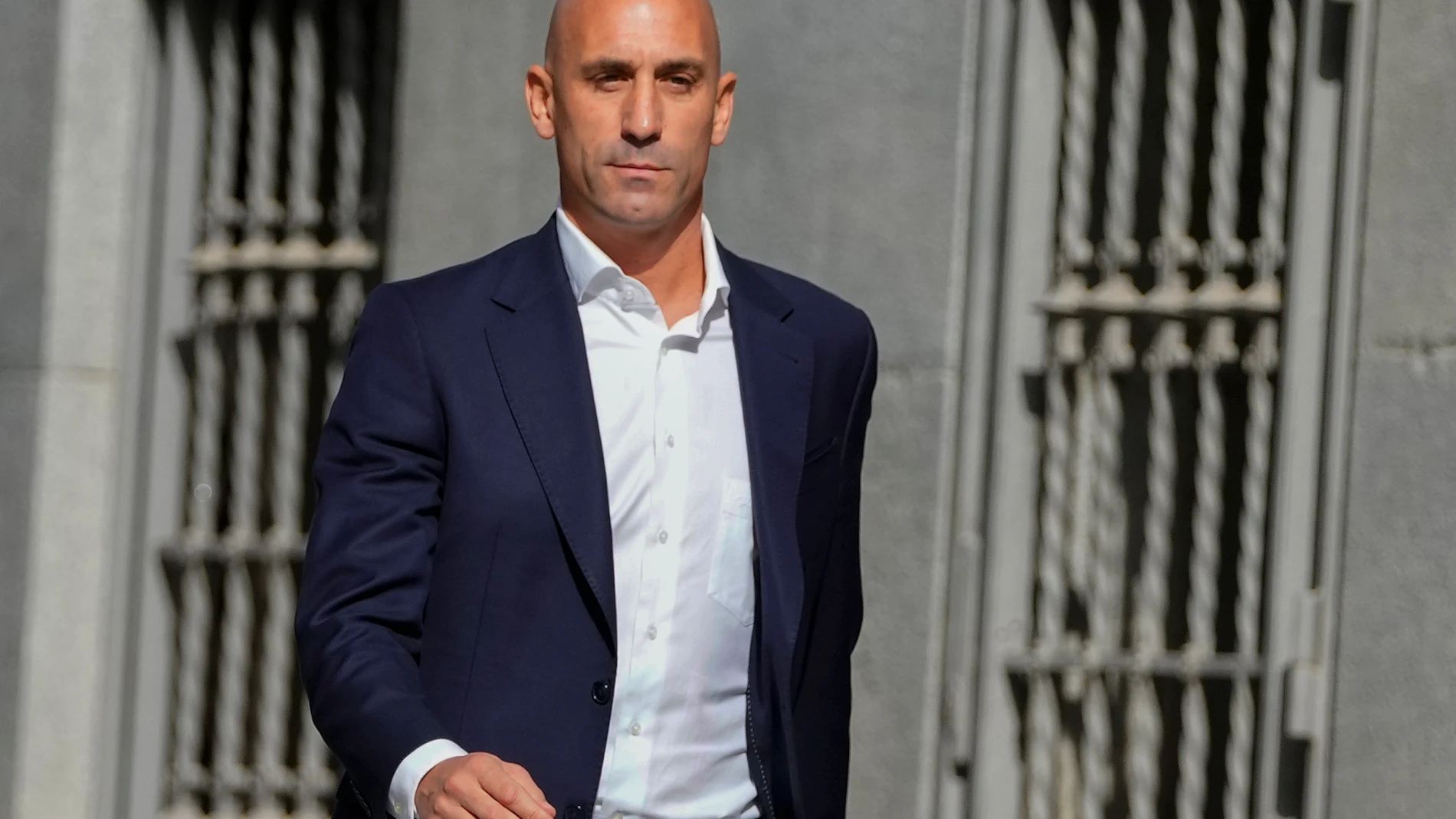 FILE - Former president of Spain's soccer federation Luis Rubiales arrives at the National Court in Madrid, Spain, Friday, Sept. 15, 2023. FIFA has banned ousted former Spanish soccer federation president Luis Rubiales from the sport for three years. He was judged for misconduct at the Women’s World Cup final where he forcibly kissed a player on the lips at the trophy ceremony. FIFA did not publish details of the verdict reached by its disciplinary committee judges. (AP Photo/Manu Fernandez, ...