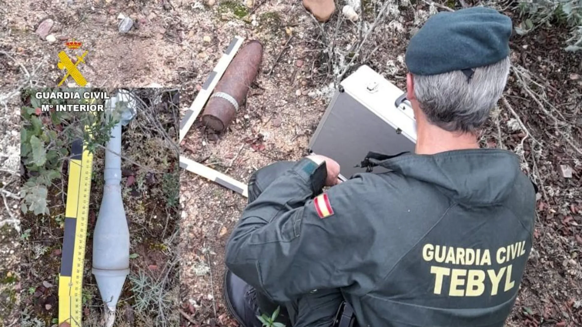Artefactos explosivos hallados en el Monte la Reina (Zamora)