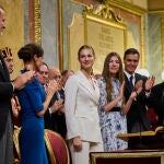 La princesa de Asturias, Leonor de Borbón, jura la Constitución en presencia de las Cortes reunidas en el Cong