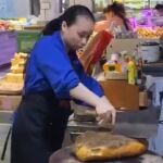 La curiosa técnica china para cortar jamón 