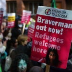 Protest against British Home Secretary Suella Braverman's refugee policies