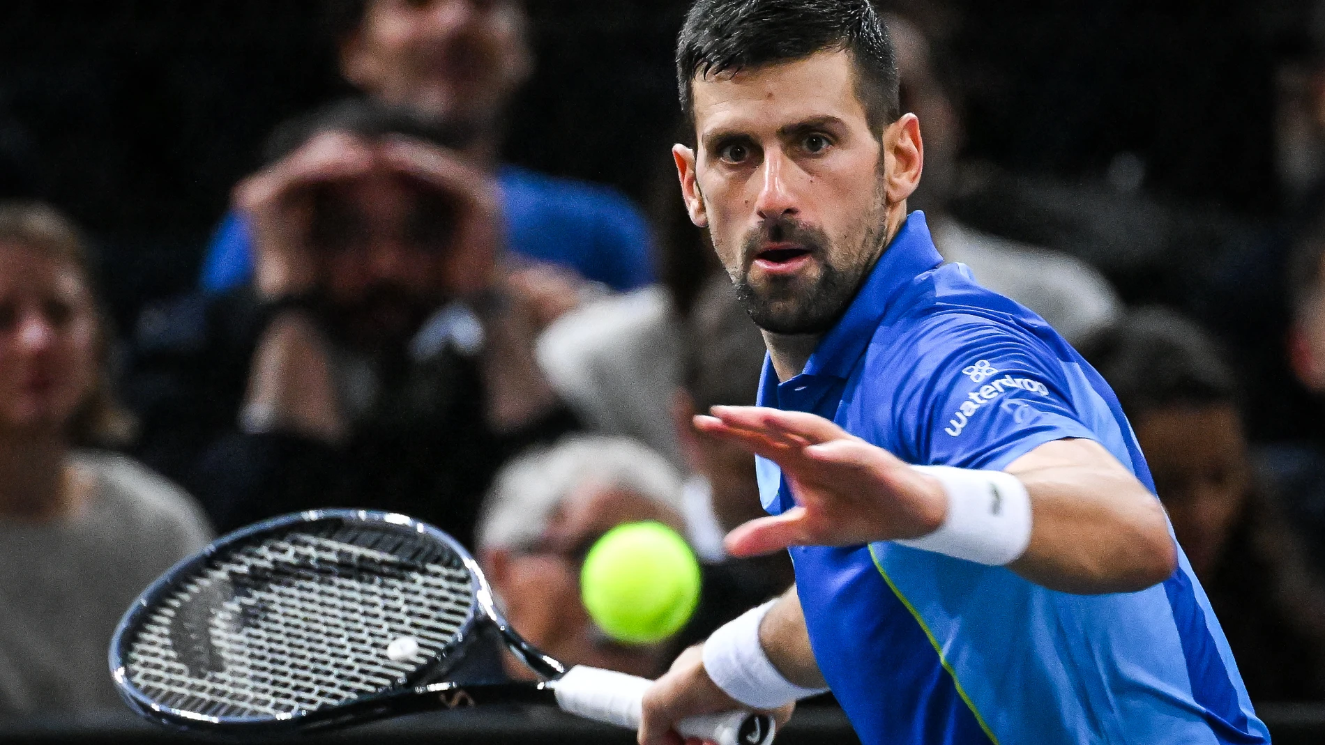 Novak DJOKOVIC of Serbia during the sixth day of the Rolex Paris Masters 2023, ATP Masters 1000 tennis tournament on November 04, 2023 at Accor Arena in Paris, France - Photo Matthieu Mirville / DPPI AFP7 04/11/2023 ONLY FOR USE IN SPAIN