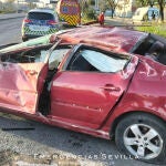 Heridos seis jóvenes en un accidente de tráfico en Ronda Urbana Norte de Sevilla