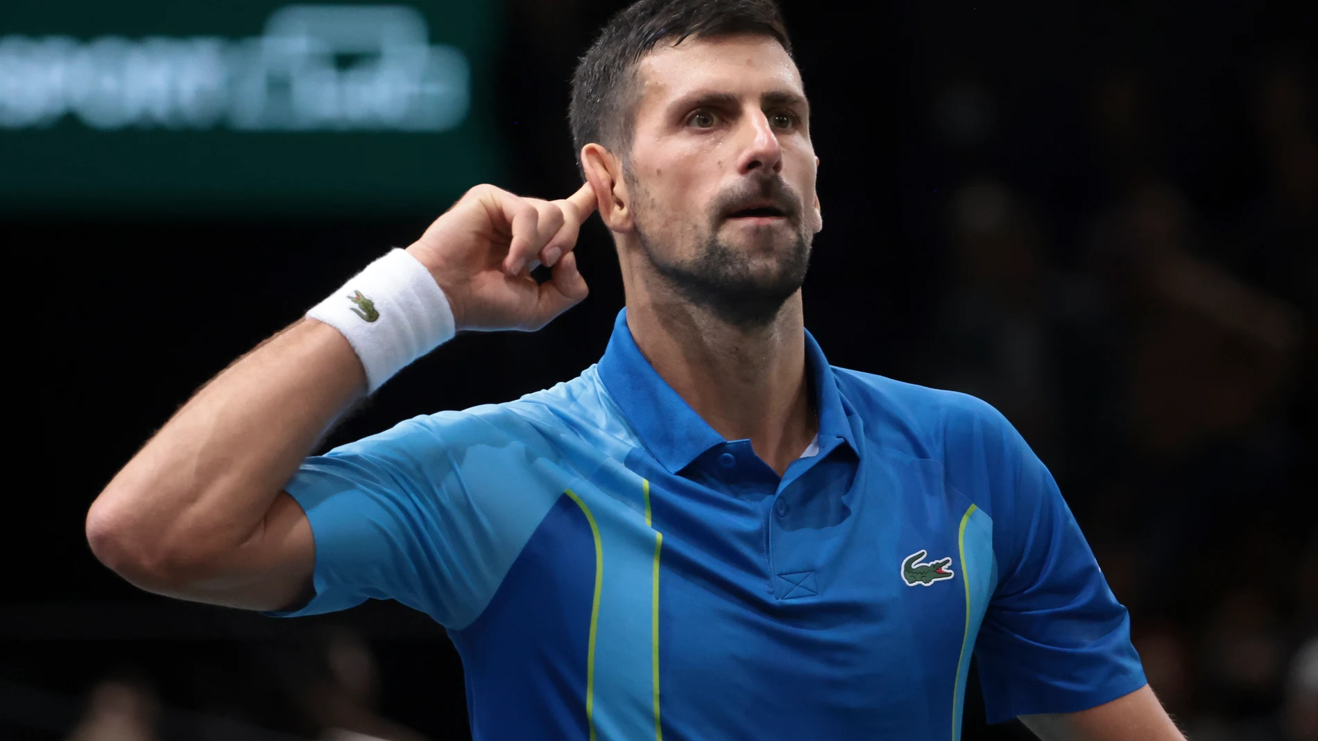 Novak Djokovic of Serbia during the final against Grigor Dimitrov of Bulgaria on day 7 of the Rolex Paris Masters 2023, ATP Masters 1000 tennis tournament on November 5, 2023 at Accor Arena in Paris, France - Photo Jean Catuffe / DPPI AFP7 05/11/2023 ONLY FOR USE IN SPAIN