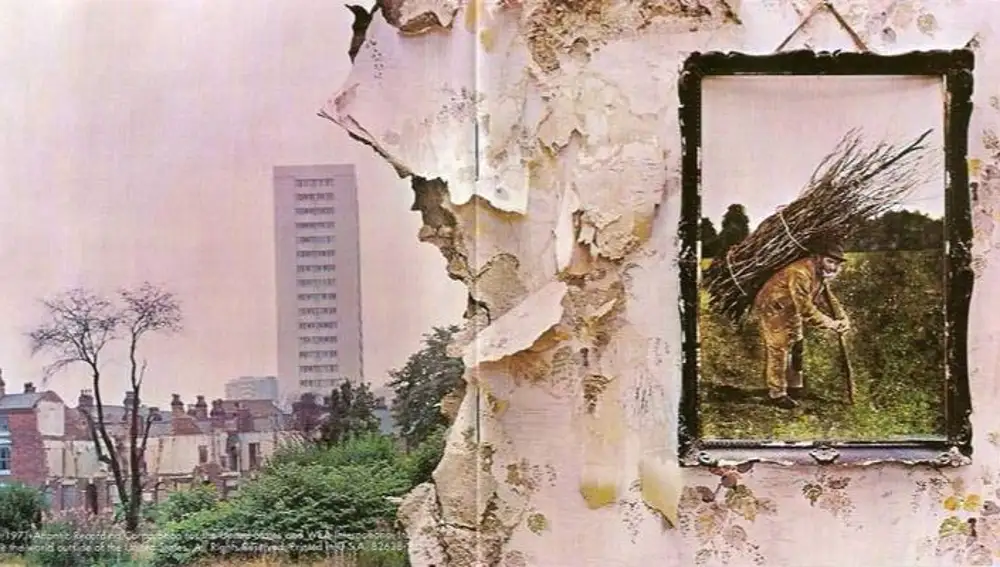 La portada de &quot;Led Zeppelin IV&quot; muestra un edificio derruido y, de fondo, una serie de casas y apartamentos