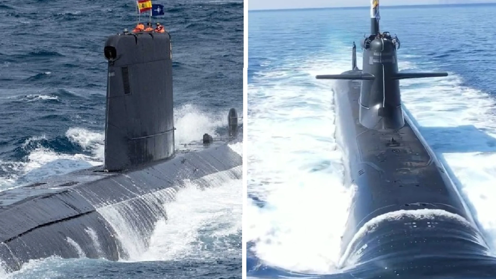 Los submarinos S-71 Galerna (izquierda) y S-81 Isaac Peral de la Armada