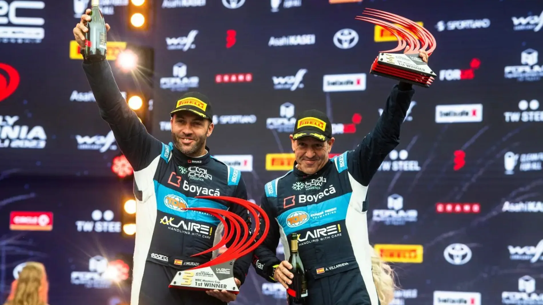 José Murado y Alex Villanueva, en el podio del Rally de Estonia