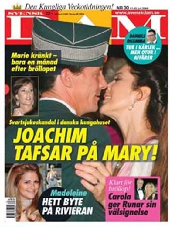 Portada de la revista &quot;Svensk Damtindning&quot; con Joaquín y Mary de Dinamarca