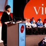La rectora de VIU, Eva María Giner, durante la apertura del curso académico 2023-2024, ayer