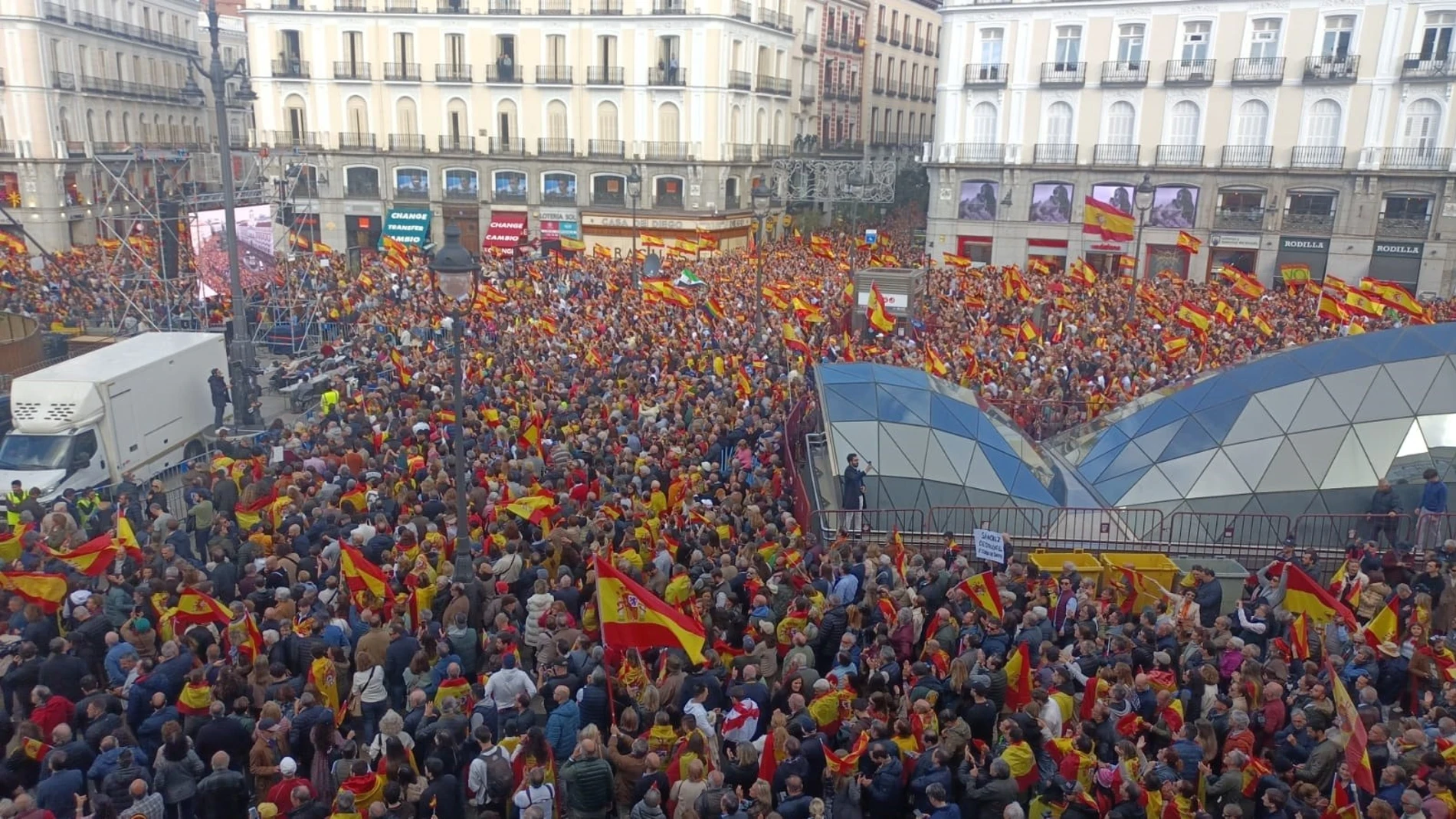 Puerta del Sol durante la manifestación del PP, a 12 de noviembre de 2023.EUROPA PRESS12/11/2023