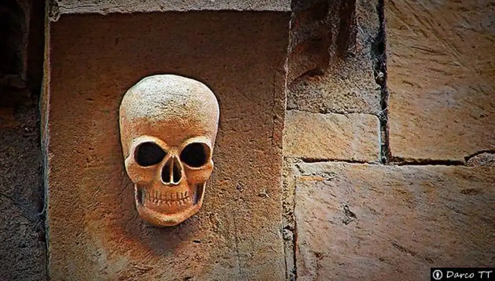 Calavera en las Casa de las Muertes en Salamanca