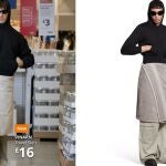 A la izquierda la "falda toalla" de Ikea; a la derecha, la "falda toalla" de Balenciaga