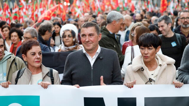 Manifestación de EH Bildu bajo el lema "Nazioa gara" (somos una nación)