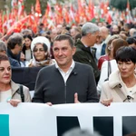 Manifestación de EH Bildu bajo el lema "Nazioa gara" (somos una nación)