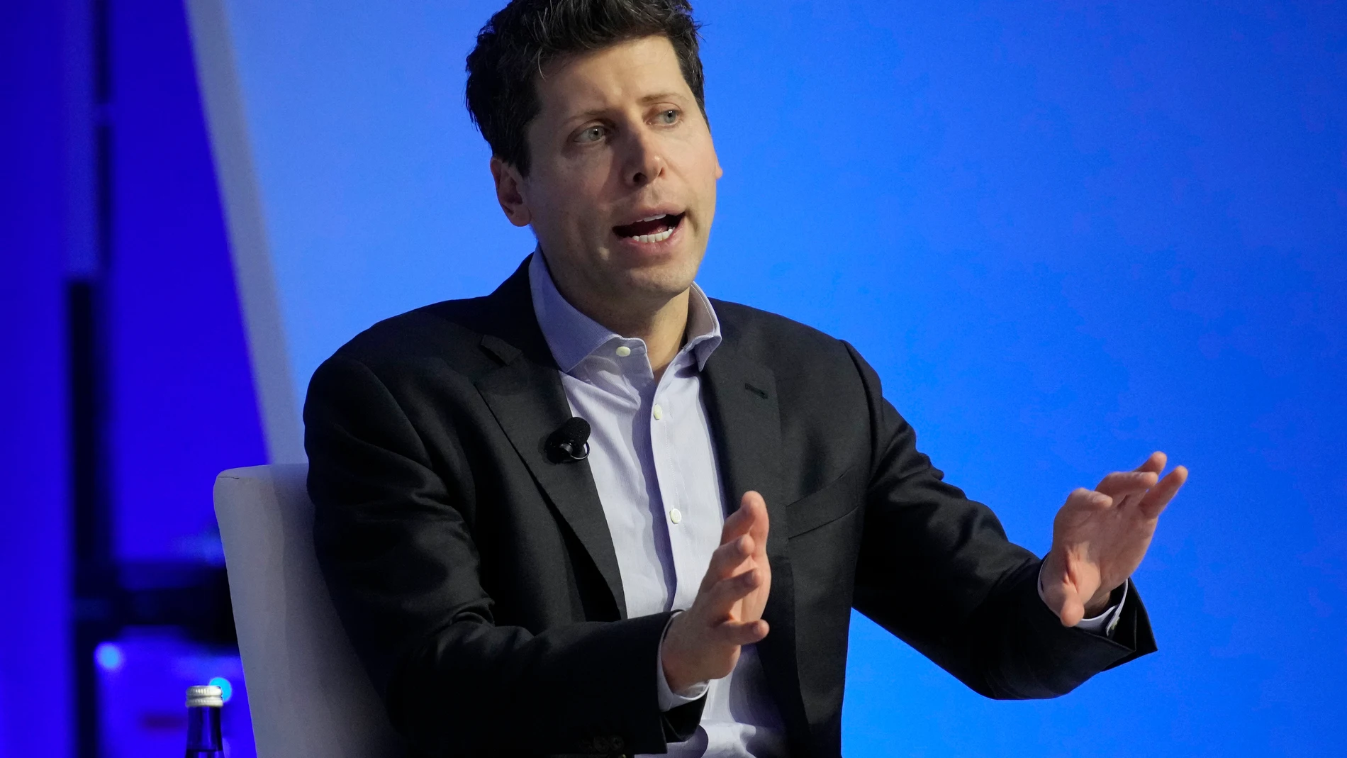 File - Sam Altman participates in a discussion during the Asia-Pacific Economic Cooperation (APEC) CEO Summit, Thursday, Nov. 16, 2023, in San Francisco. Microsoft has announced that it's hired Sam Altman and another architect of ChatGPT maker OpenAI after they unexpectedly departed the company days earlier in a corporate shakeup that shocked the artificial intelligence world. Microsoft Chairman and CEO Satya Nadella also tweeted Monday, Nov. 20, 2023 that the major investor in the chatbot th...