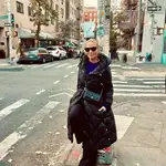 Marta Sánchez con plumífero en Nueva York.