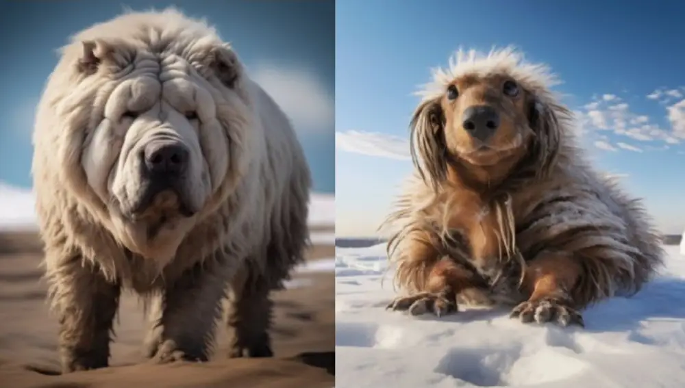 Chow Chow y Teckel dentro de 10.000 años, si hay enfriamiento global.