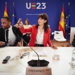 La ministra de Igualdad, Ana Redondo, en la reunión informal ministerial de Igualdad que se celebra en Pamplona dentro de la Presidencia Española de la Unión Europea.