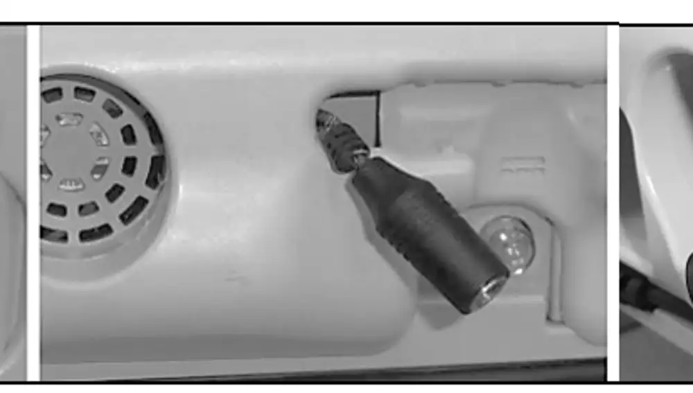 Ejemplo de enchufe de conexión eléctrica deteriorado o desgastado.