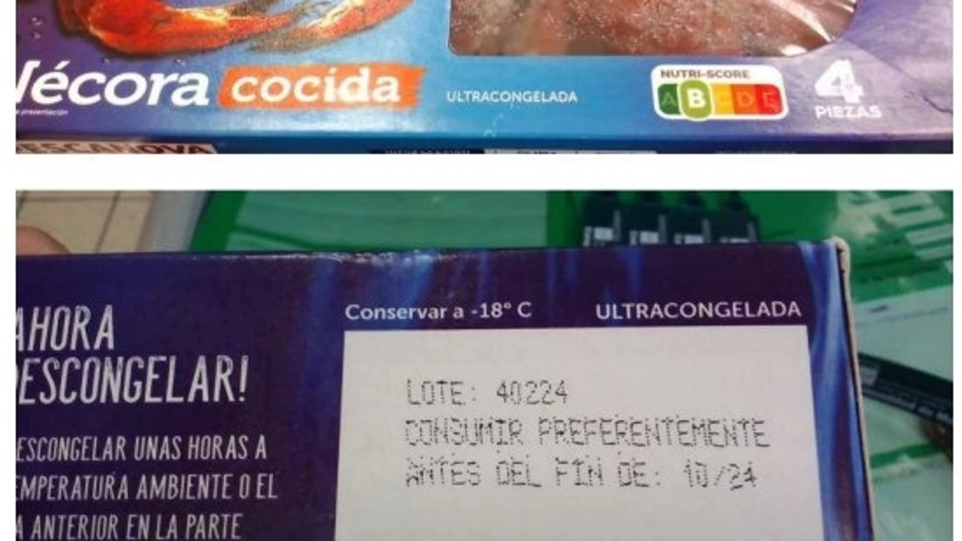 MADRID.-Consumo alerta de presencia de 'Salmonella' en un lote de nécoras cocidas congeladas de la marca Pescanova