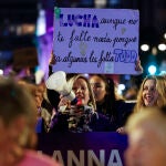 Imagen de la manifestación celebrada esta tarde en Valencia contra la violencia de género