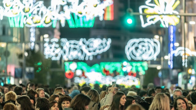 Gran vía el primer de semana tras el encendido de luces de navidad @Gonzalo Pérez Mata 