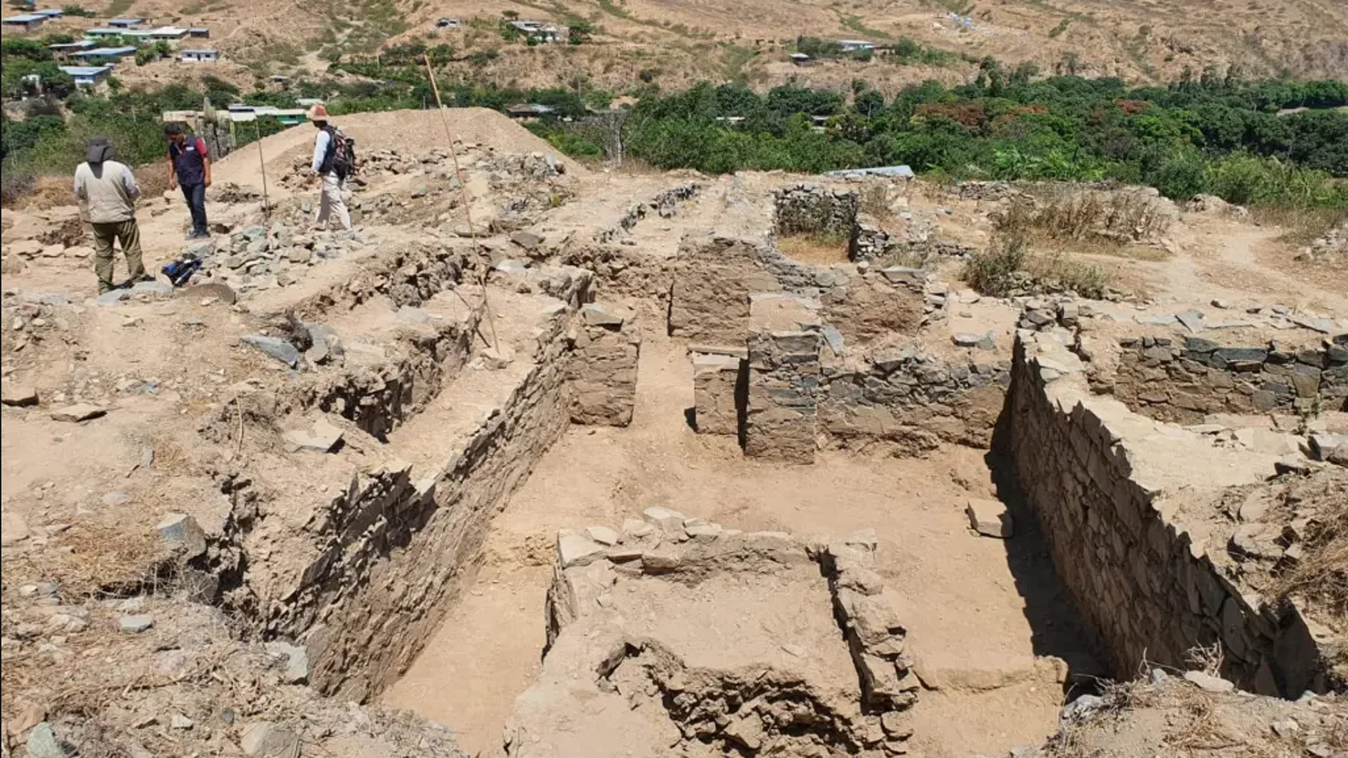 Fotografía sin fecha difundida por el Ministerio de Cultura de Perú de un asentamiento arqueológico descubierto en la región de Cajamarca, en el norte de Perú