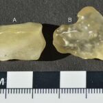 Trozos de vidrio amarillo encontrados en el desierto de Libia que fueron objeto del estudio