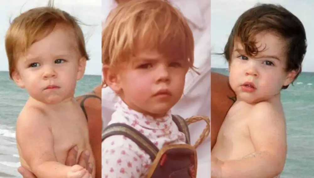 Los gemelos de Ricky Martin cuando eran bebés y en el medio Eglantina