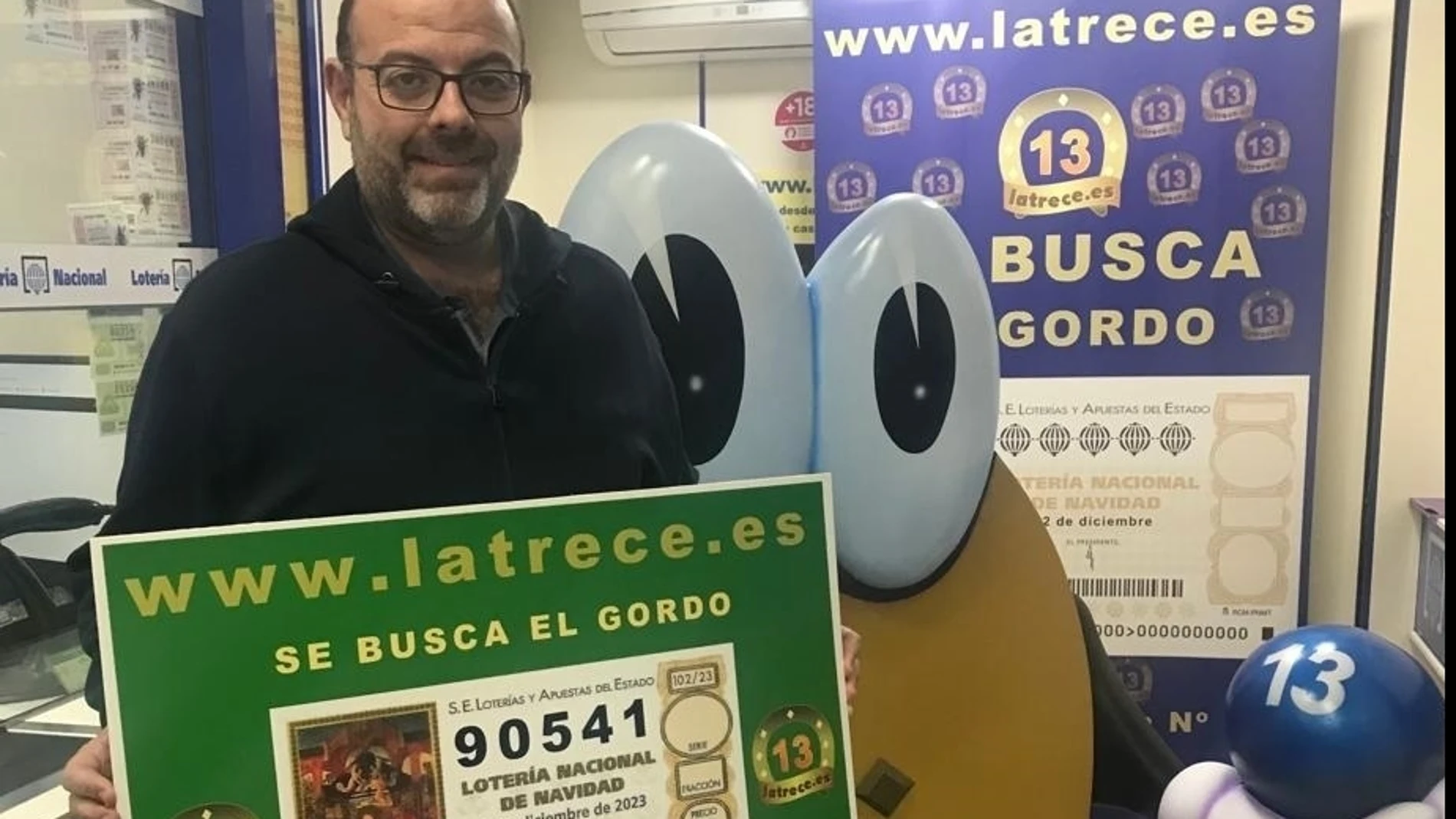 Jesús Ibáñez, de la administración de loterías 'La Trece' de Almería