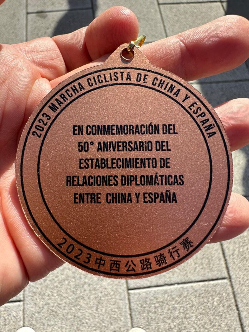 Medalla de la marcha ciclista de China y España